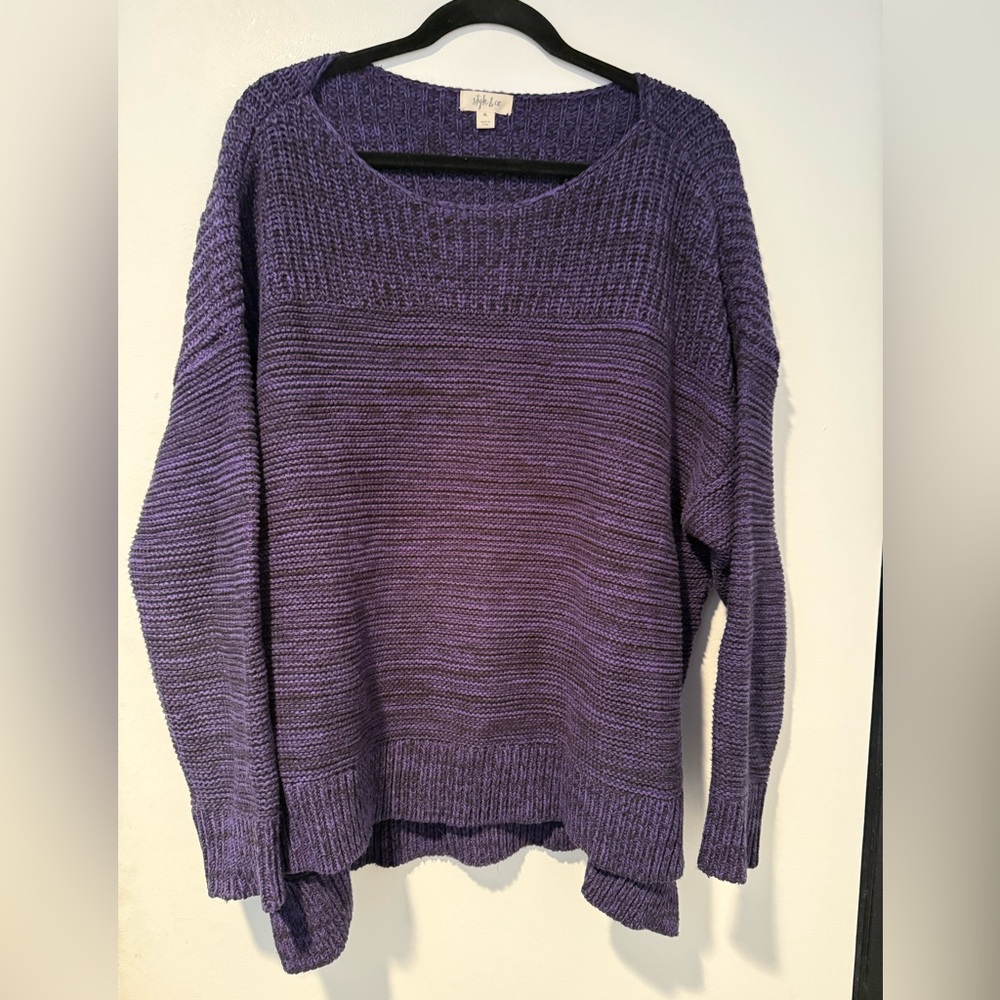 Style & Co purple sweater size XL